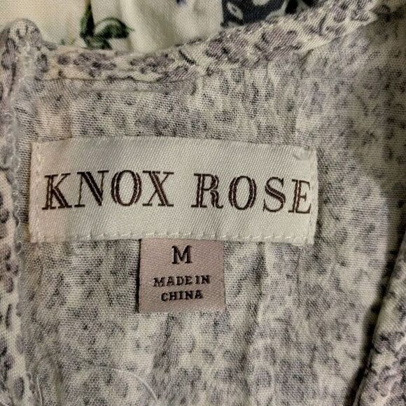 Knox Rose Womens Size M Floral Top Sleeveless Boho Zip Back - Picture 4 of 6